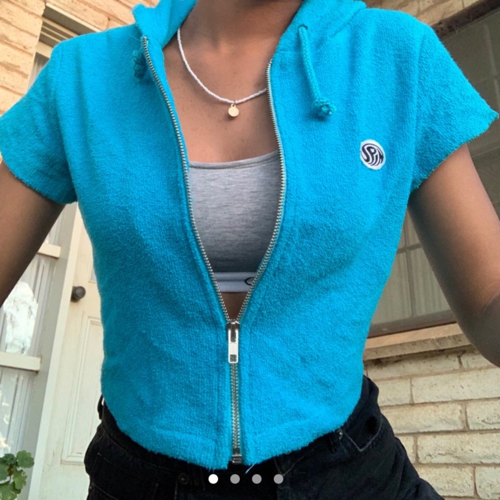 TOWEL MATERIAL ZIP UP TOP 🛀 🧼